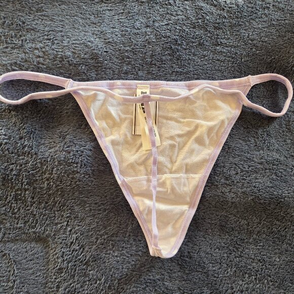 Victoria's Secret Pink! Light purple polka dot V-string panties Size XL - Picture 3 of 4